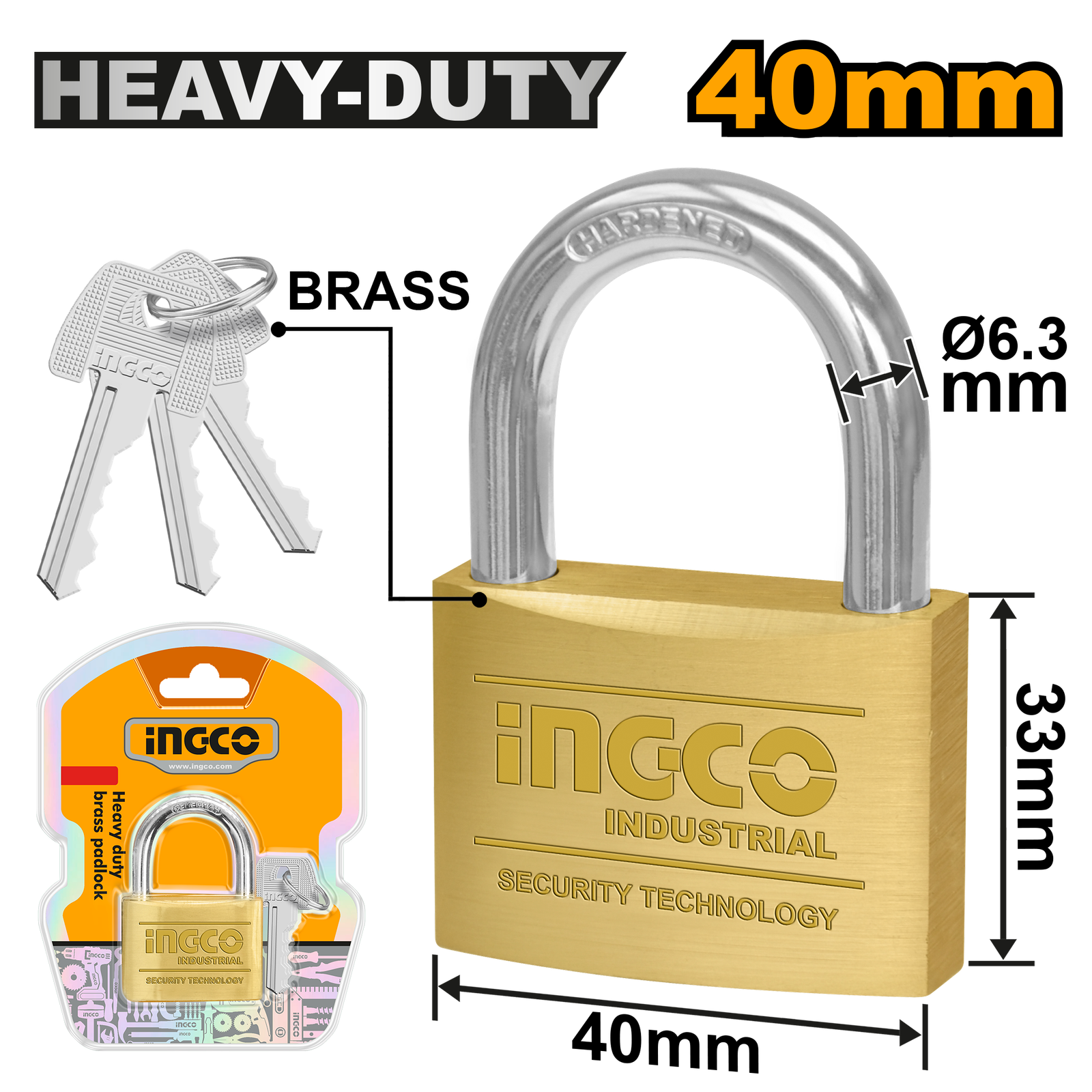 DBPL0402-2.png DBPL0402 (Heavy duty brass padlock 40mm P12) - Image 1