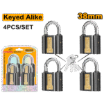 DIPLK4382 (4Pcs key-alike Iron padlock set 38mm - C24)