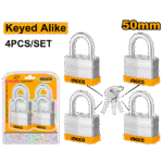 DLPK05004 (4Pcs key-alike laminated padlock set 50mm - P6C18)