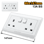 HESST0213A (BS Socket 2 Gang 13A - C100)