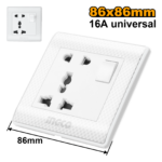 HESST1116A (Universal socket with switch 1 Gang 16A - C120)