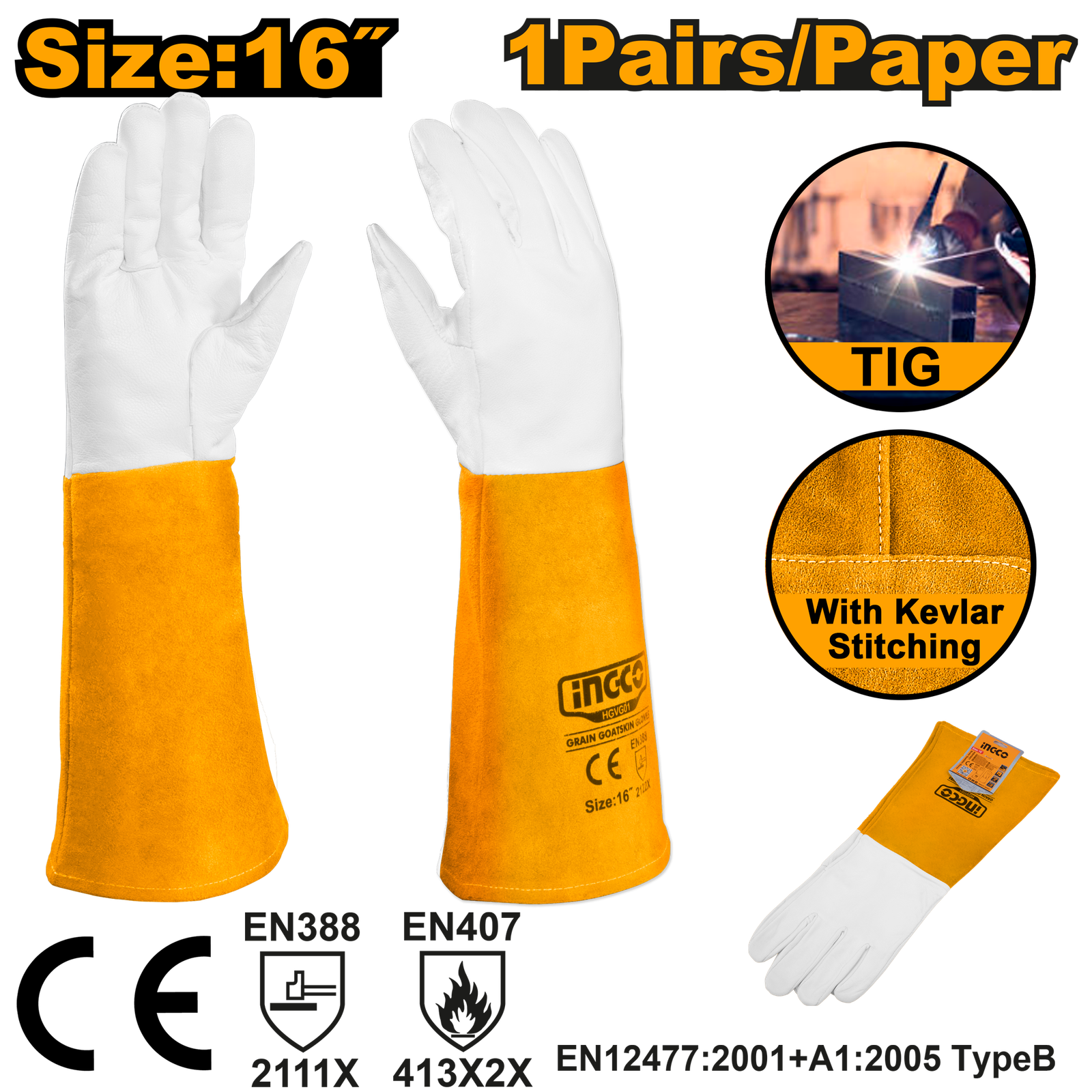 HGVG01-1.png HGVG01 (Grain goatskin gloves 16" - P1C96) - Image 1
